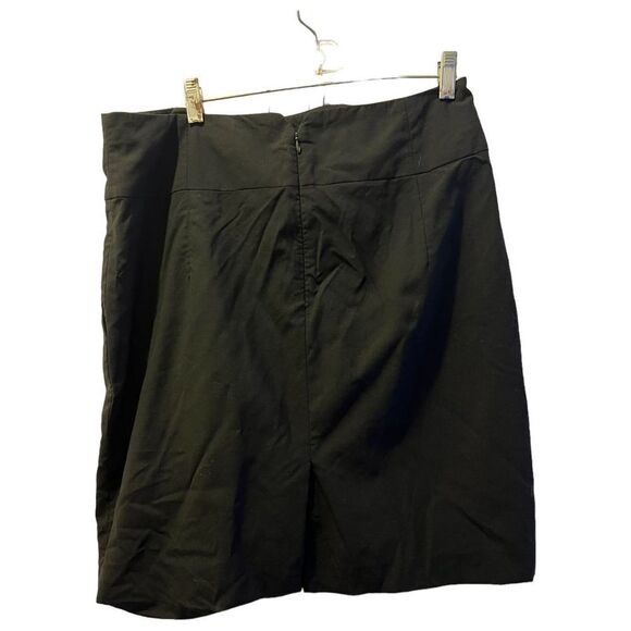 Banana Republic Wrap Skirt Black Pleated Knee Length Pockets Women's Size 14 - Picture 5 of 7